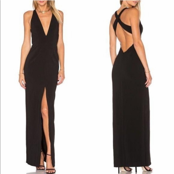 NBD Dresses & Skirts - NBD Deep Slit Black Dress